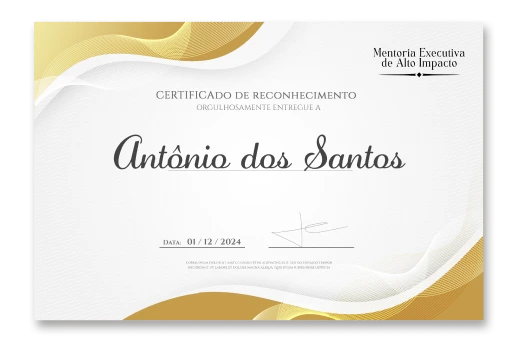 Certificado Mentoria Executiva de Alto Impacto